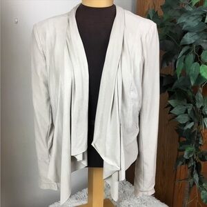 Rock & Republic Med beige blazer with shimmer crop with shark bite
